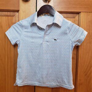 Vineyard Vines Boys' Whale Sankaty Polo 5T UPF 50 Sun Protection Blue White